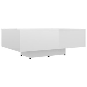 vidaXL Table basse Blanc brillant 85x55x31 cm Bois d'ingénierie