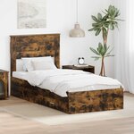 vidaXL Cadre de lit Chêne fumé 100 x 200 cm Bois d'ingénierie