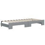 vidaXL Lit de jour avec gigogne et matelas gris clair 90x200 cm tissu