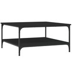 vidaXL Table basse noir 80x80x40 cm bois d'ingénierie