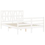 vidaXL Cadre de lit sans matelas blanc 120x200 cm bois massif