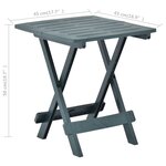 vidaXL Table pliable de jardin vert 45x43x50 cm plastique