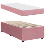 vidaXL Cadre de lit avec matelas Rose 90 x 190 cm tissu