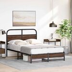vidaXL Cadre de lit sans matelas 140x190 cm chêne marron