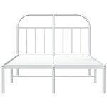 vidaXL Cadre de lit métal sans matelas et tête de lit blanc 135x190 cm