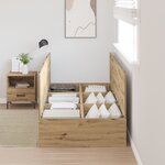 vidaXL Lit de rangement en chêne 90 x 200 cm