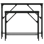 vidaXL Tables console 2 Pièces noir bois d'ingénierie