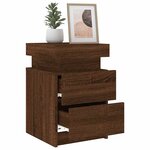 vidaXL Table de chevet avec lumières LED chêne marron 35x39x55 cm