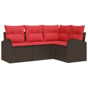 vidaXL Ensemble de canapé de jardin Marron polyrotin