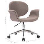 Chaise fauteuil siège pivotante de bureau informatique étude tissu taupe 02_0024179