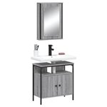 vidaXL Ensemble de meubles de salle de bain 2 Pièces Sonoma gris
