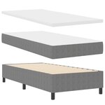 vidaXL Lit à Sommier avec Matelas Gris Clair 90x200 cm Velours Côtelé