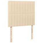 vidaXL Sommier à lattes de lit matelas et LED crème 120x190 cm tissu