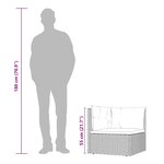 vidaXL Salon de jardin 4 Pièces avec coussins Gris Résine tressée