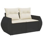vidaXL Salon de jardin 5 Pièces avec coussins noir résine tressée