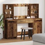 Ensemble de coiffeuse 3 pièces vidaXL en bois vieilli