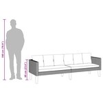 vidaXL Canapé de jardin à 3 places avec coussins Résine tressée Noir