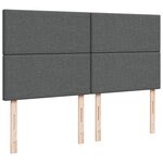 vidaXL Sommier à lattes de lit avec matelas Gris foncé 200x200cm Tissu