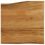 vidaXL Dessus de table 80x80x3 8 cm bord vivant bois massif manguier