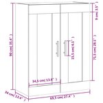 vidaXL Armoire murale chêne fumé 69 5x34x90 cm bois d'ingénierie