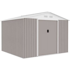 Abri de jardin en métal 7 06 m² - 277 x 255 x 202 cm - Kit d'ancrage inclus - Taupe