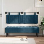 vidaXL Tête de lit suspendue Bleu Velours