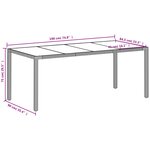 vidaXL Table de jardin avec dessus en verre blanc résine tressée