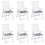 vidaXL Coussins de chaise de jardin lot de 6 carreaux gris 40x40x3 cm