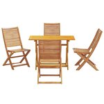 vidaXL Ensemble de salle à manger pour jardin 5 Pièces Marron