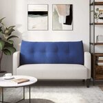 vidaXL Coussin de Dos Bleu police 120 x 24 x 50 cm Velours
