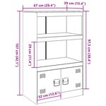 vidaXL Buffet vert olive 67x39x107 cm acier