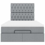 vidaXL Cadre de lit ottoman et matelas gris clair 120x200 cm tissu