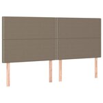vidaXL Sommier à lattes de lit et matelas et LED Taupe 200x200cm Tissu
