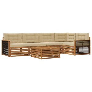 vidaXL Ensemble de canapés d'extérieur 6 pc Naturel et Beige