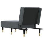 vidaXL Chaise longue gris foncé velours
