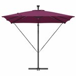 vidaXL Parasol banane à mât déporté Rouge bordeaux 249 x 249 x 250 cm