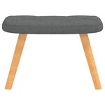vidaXL Chaise de relaxation avec tabouret Gris foncé Tissu