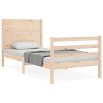 vidaXL Cadre de lit et tête de lit 100x200 cm bois massif