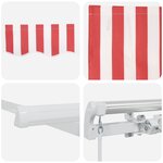 vidaXL Store rétractable manuel rayé rouge et blanc 450x350 cm