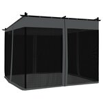 vidaXL Tonnelle avec parois en filet anthracite 3x3 m acier