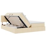 vidaXL Lit de rangement LED avec matelas Crème 200 x 200 cm Tissu