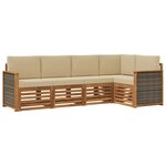 vidaXL Ensemble de canapés d'extérieur 4 pc Naturel