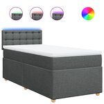 vidaXL Sommier à lattes de lit avec matelas Gris foncé 100x200cm Tissu
