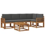 vidaXL Ensemble de canapés d'extérieur 6 pc Naturel et Anthracite