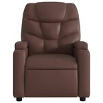 vidaXL Fauteuil inclinable électrique Marron Similicuir