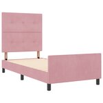 Lit vidaXL Rose 90x200 cm Velours