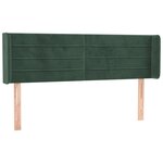 vidaXL Tête de lit avec oreilles Vert foncé 147x16x78/88 cm Velours