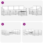 vidaXL Ensemble de canapés d'extérieur 7 Pièces Blanc et gris clair