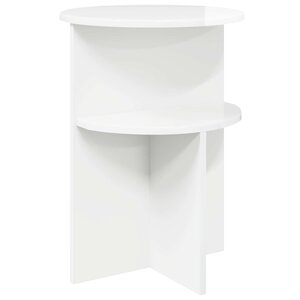 vidaXL Table d'appoint Blanc brillant Ø 39 5 x 55 cm Bois d'ingénierie
