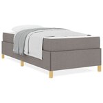 vidaXL Lit à ressorts avec matelas Taupe et blanc 90 x 200 cm tissu
